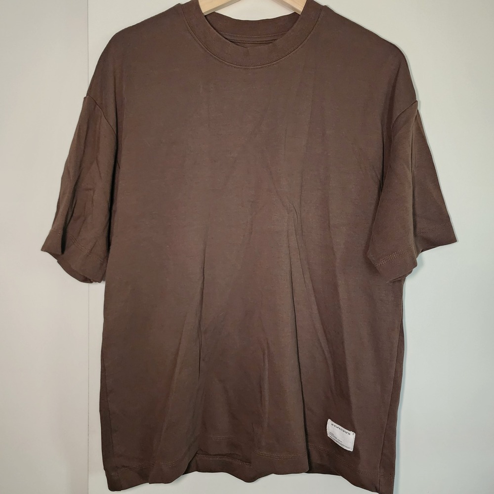 Public Supply NYC T-Shirt Mens Medium Brown Excellent Oversized Crew Neck Tee